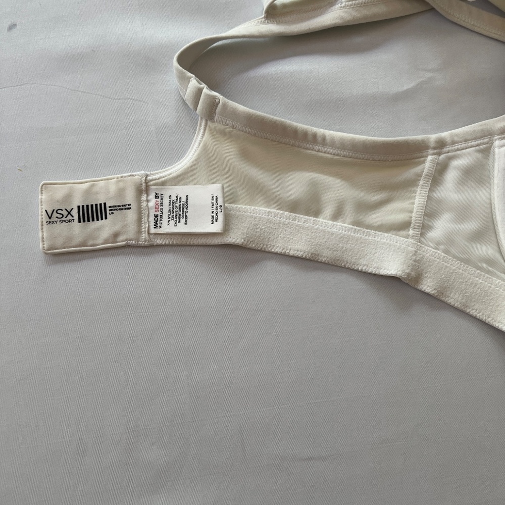 Victoria's Secret VSX Sport Bra Padded Racerback White Sz L - Picture 5 of 10